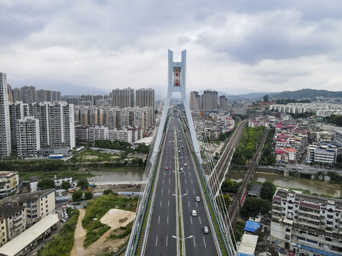 福建龙岩大桥航拍