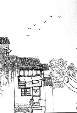 手繪江南水鄉(xiāng)