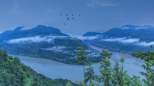 宜宾金沙江向家坝库区风景