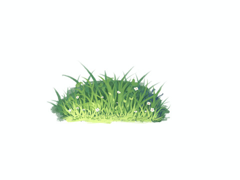 草叢小草綠色草堆插畫設(shè)計素材
