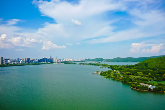 航拍徐州云龙湖风景区