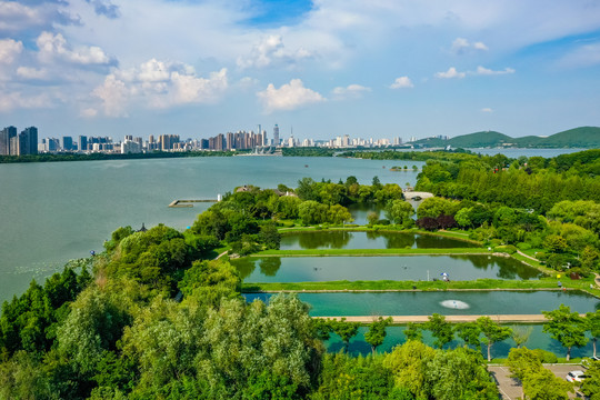 航拍徐州云龙湖风景区