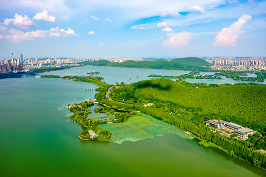 航拍徐州云龙湖风景区