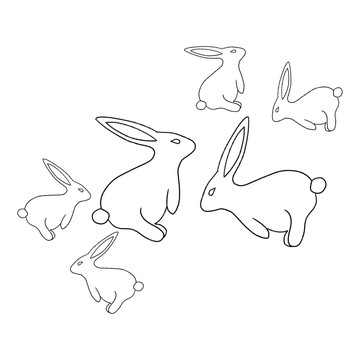 原创兔子线条元素