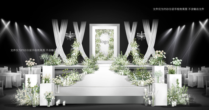 白绿韩式婚礼效果图