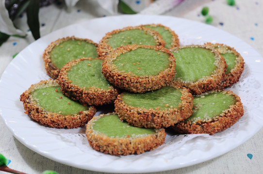 香酥绿茶饼