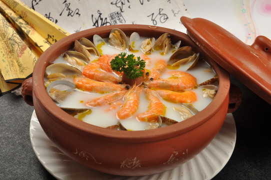 鲜虾砂锅