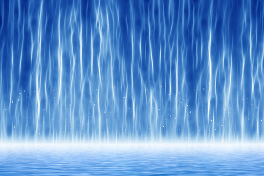 藍色瀑布流水生財