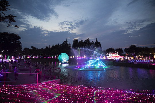 梦幻灯彩灯展夜景