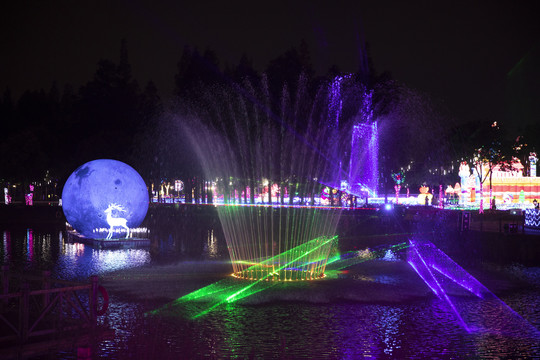 梦幻灯彩灯展夜景