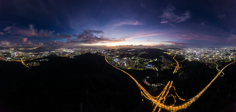 深圳城市夜景全景图