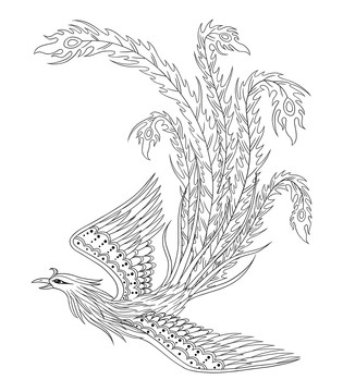 國風(fēng)鳳凰線稿