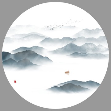 圓形山水畫