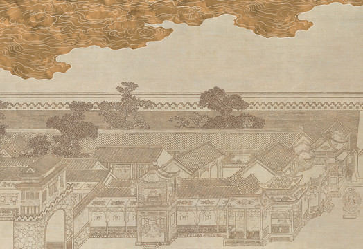 祥云意境背景墻