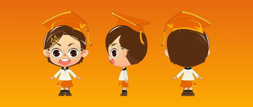 卡通小女孩