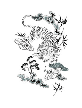 虎中國風(fēng)國潮神獸