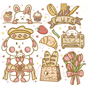 小兔日常手賬貼紙