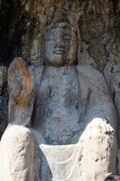 龙门石窟摩崖三佛龛之弥勒佛