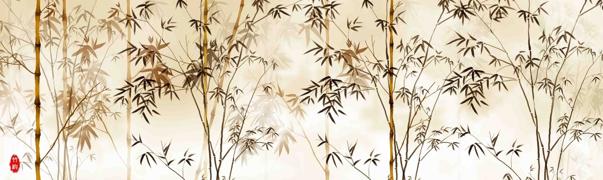 水墨竹子背景墻