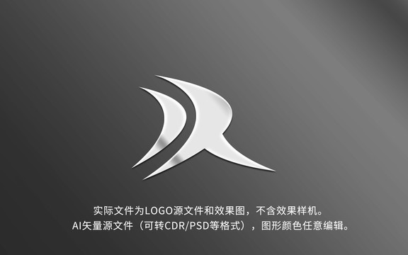 R字母设计LOGO运动标志
