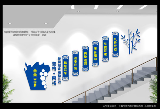 警網(wǎng)樓梯間文化墻