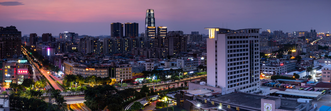 广东顺德容桂夜景全景图