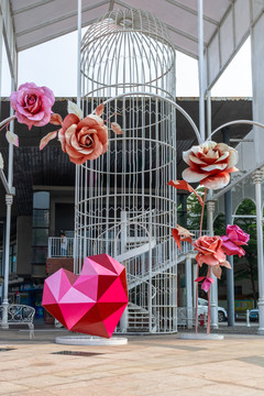 广场创意玫瑰花雕塑