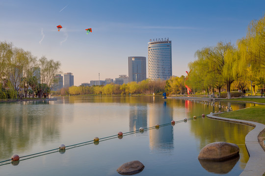 合肥天鹅湖全景图