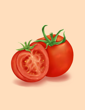 手绘蔬菜番茄