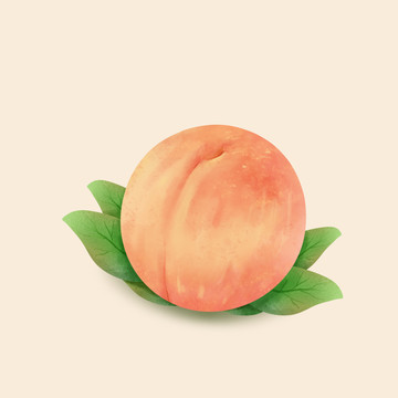手绘水果桃子