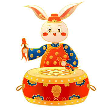 國潮兔年打鼓