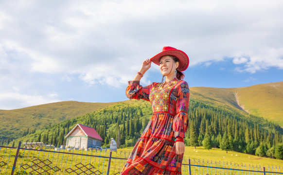 新疆草原美女人像摄影