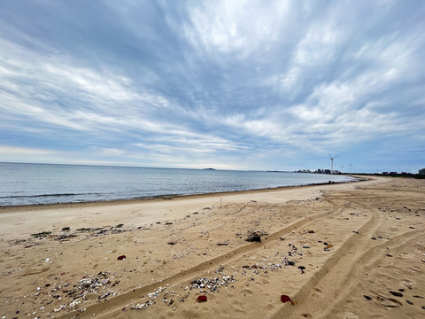 海边城市风光海岸线