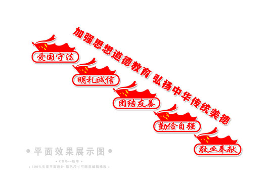 道德讲堂楼梯间文化墙