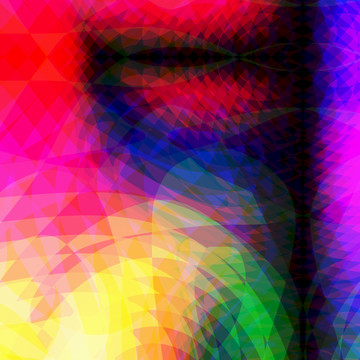 藍色幾何地毯