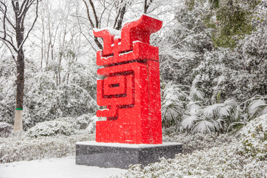 合肥杏花公园雪景