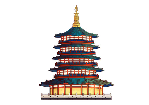 杭州地標(biāo)古建筑免摳雷峰塔