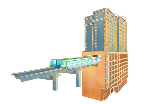 重庆建筑免抠李子坝轻轨站