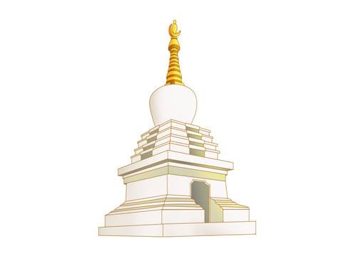 西藏地標(biāo)建筑免摳素材白塔