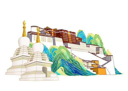 西藏地標(biāo)建筑免摳素材布達(dá)拉宮