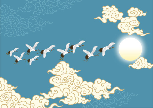 祥云瑞鶴圖