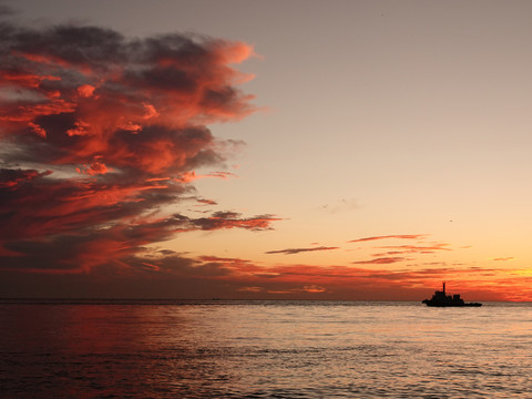 夕阳大海