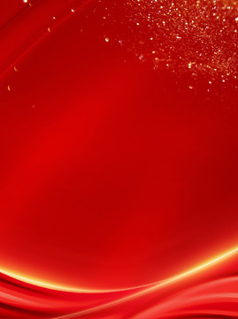 紅色背景綢帶國(guó)慶喜慶新年