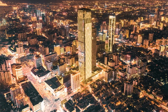 長(zhǎng)沙城市中心夜色
