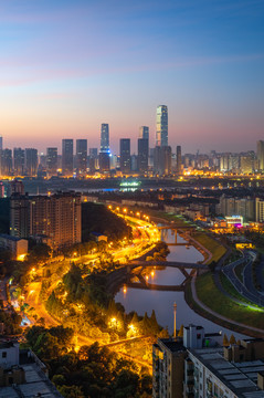 長(zhǎng)沙城市日出