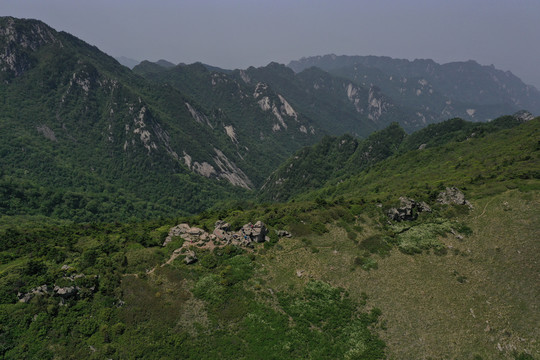 航拍秦岭山脉秦楚古道秀丽山川