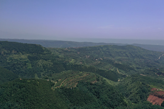 航拍洪庆山秦岭骊山