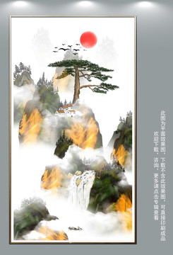 山水掛畫(huà)壁畫(huà)
