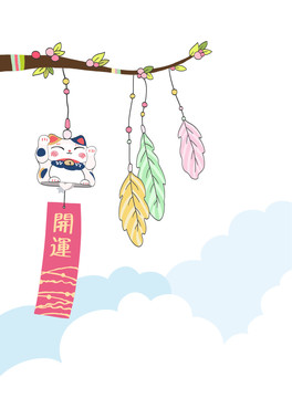 招財(cái)貓風(fēng)鈴