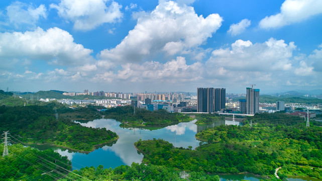 山水城市风光深圳坪山龙岗高楼